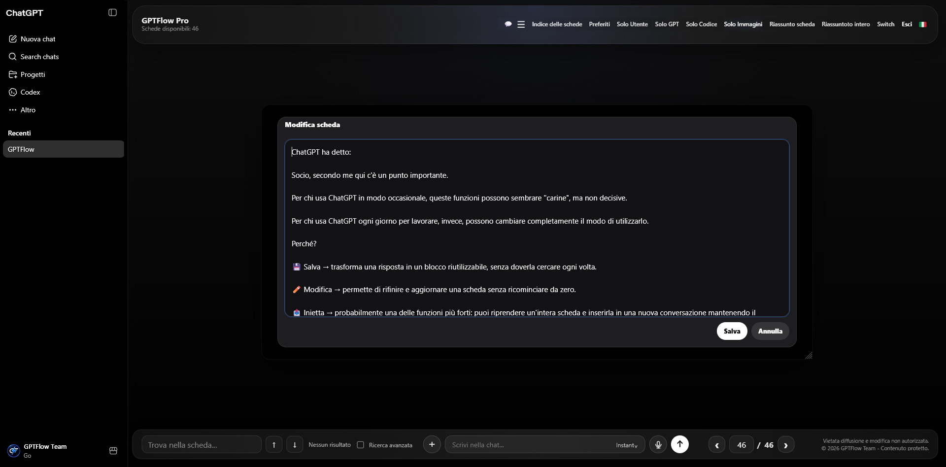 Modifica scheda GPTFlow